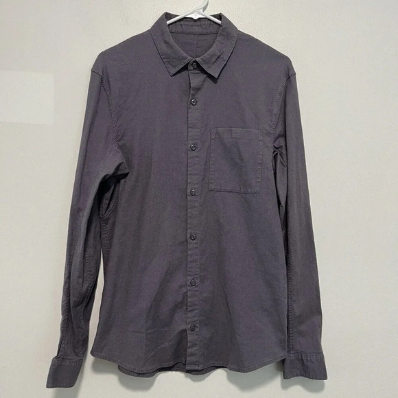 Lululemon Gray Button Front One Pocket Shirt - Picture 1 of 5